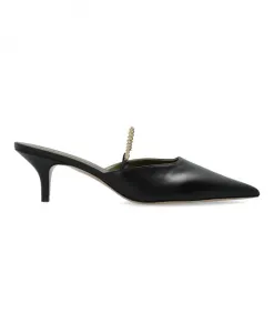 Кожаные мюли на каблуках Maria Luca, черный