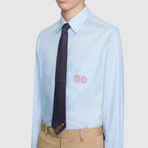 Галстук из шёлка унисекс тёмно-синий полуночный GUCCI