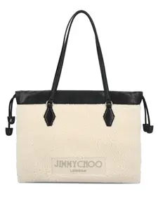 Сумка-тоут из овчины на кулиске JIMMY CHOO, нейтральный