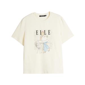 Футболка женская с круглым вырезом тонкая ELLE, бежевый желтый