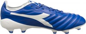 Бутсы Diadora Brasil Elite 2 Tech ITA LPX для твердого грунта - Высококачественная кожа, легкие, произведены в Италии, футбольные кроссовки (черный/белый) (синий/белый)