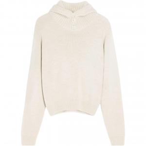 Ребристый джемпер с капюшоном Lemaire, светлый cream