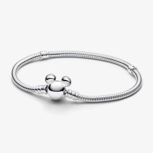 Браслет Pandora x Disney Mickey Mouse Clasp Moments Snake Chain, серебро