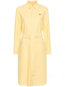 Платье-рубашка с вышивкой Polo Pony Polo Ralph Lauren, желтый