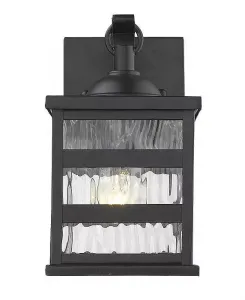 Уличный настенный светильник со стеклянными панелями для освещения крыльца и входа Slickblue, black