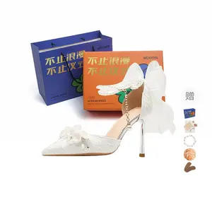 WOXXXN Туфли-лодочки на шпильке женские белые белые 8 см [подарочный набор] (с подарком), цвет White 8cm[Gift Box Set](Gift Included)