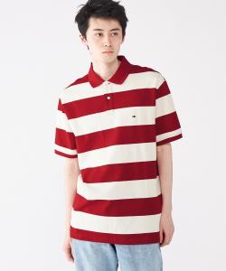 Рубашка-поло с контрастной планкой и блокирующим узором