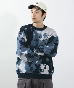 Вязаный пуловер с разнообразным узором Bayflow, цвет Navy 88