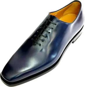 Мужские оксфорды Ferragamo Genuine Geoffrey из темно-синей кожи с прошитой подошвой (Salvatore), синий