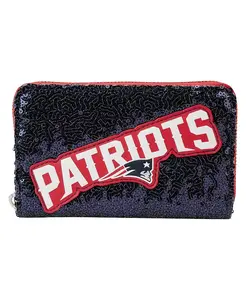 Кошелек New England Patriots с пайетками и молнией по периметру Loungefly