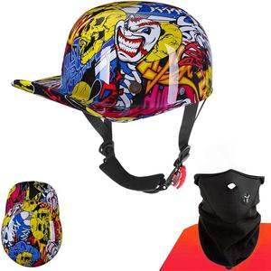 Шлем мотоциклетный Abahuhu с принтом маски, многоцветный