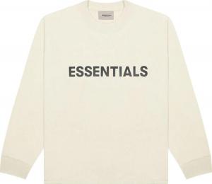 Футболка Fear of God Essentials Long-Sleeve T-Shirt 'Cream', кремовый