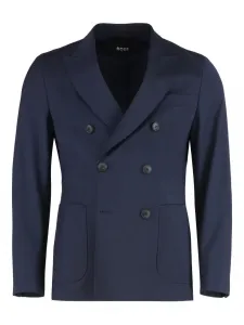 Двубортный пиджак на пуговицах Boss, синий