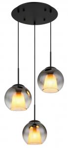 Подвесной светильник Globo серый, прозрачный, черный диаметр/высота: 45/120 см