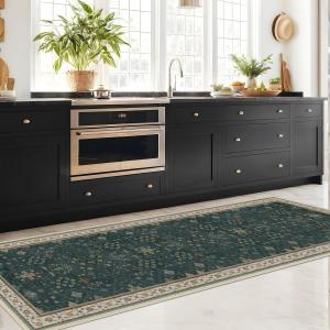 Ковровая дорожка Hazo Haus для кухни, 61х305 см, тёмно-зелёный