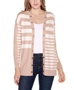 Женский кардиган Black Label с цветовыми блоками и открытым передом Belldini, Porcini Combo