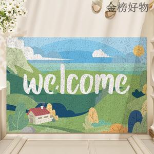 Dajiang Ковер 80х120 см для прихожей и коридора, устойчивый к загрязнениям, зеленый, Shan Nabei