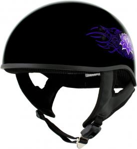 Мотоциклетные полушлемы Hot Leathers Advanced DOT Skull Cap Classic Biker HLD HLT, HLD1005-LADY-LOTUS