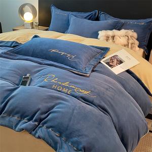 Yalu Комплект постельного белья 1,5 м, 4 предмета: пододеяльник 200x230 см, простыня на резинке