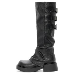 Женские сапоги DAPHNE Мартин высокие с ремешками, черный