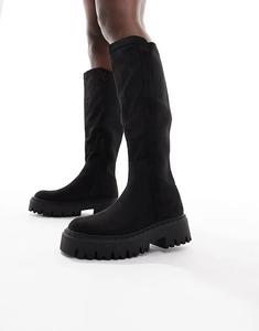 Массивные сапоги до колена SEQWL Stella черного цвета