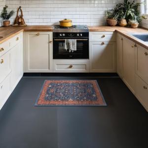 Ковёр Hazo Haus для кухни, 61х122 см, синий/терракотовый
