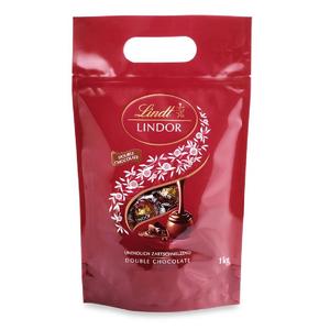 Конфеты Lindt Lindor Kugel Beutel Double Chocolate, двойной шоколад, 1000г