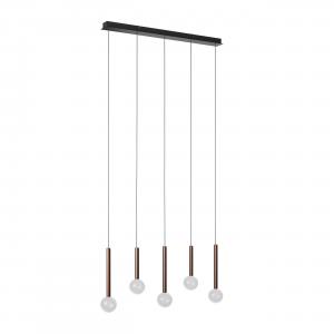 Подвесной светодиодный светильник, металл/стекло, степень защиты IP20 Dieter Knoll, прозрачный/черный/медный