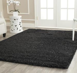 Ковер SAFAVIEH, 201 x 290 см, California Shag Collection, Black, без линьки и простой в уходе, идеален для помещений с высокой проходимостью в гостиной, спальне (SG151-9090)
