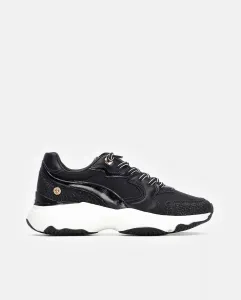 Кроссовки для женщин со шнурками и резиновой подошвой Xti, черный