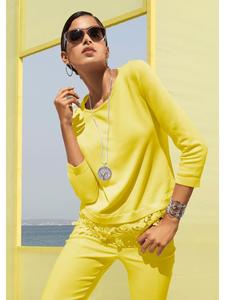 MADELEINE Свитер лимонного цвета с кружевной отделкой