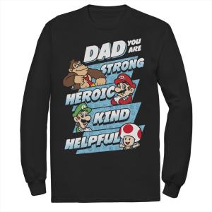 Мужская футболка Nintendo Super Mario Dad You Are с длинными рукавами Licensed Character