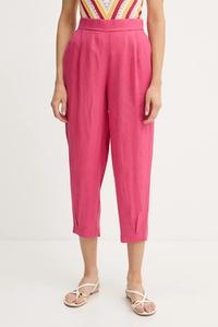 Льняные брюки United Colors Of Benetton, розовый