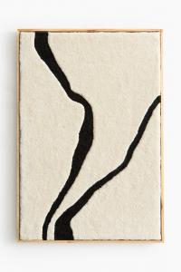Панно H&M Large Wall Decoration Made Of Tufted Wool, 75x51 см, бежевый/черный