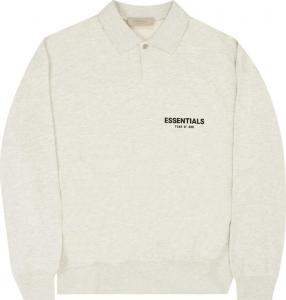 Лонгслив Fear of God Essentials Long-Sleeve Polo 'Light Oatmeal', серый