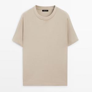 Футболка Massimo Dutti Short Sleeve Cotton Blend, песочный