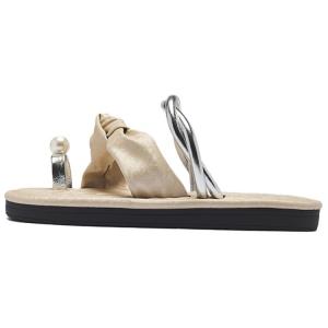 AGSDON ПВХ виниловые устойчивые к истиранию шлепанцы женские серебристые, цвет Silver