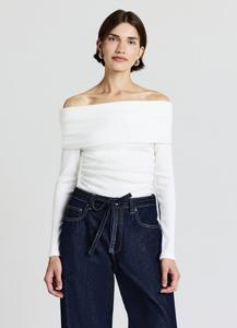 Топ Calliope A SPALLE SCOPERTE, Bianco Lana/White Denim