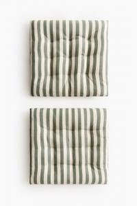 Подушка на стул H&M Chair, 2 штуки, 38X38 см, хаки