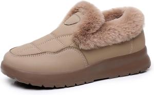 Женские плюшевые лоферы ZQW, зимние сапожки на меху, теплые, легкие, с плоской нескользящей подошвой, уютные для дома и улицы, Coffee