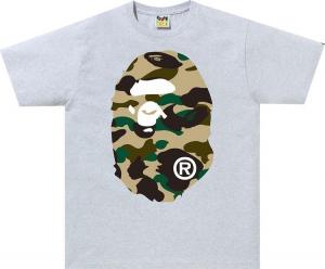 Футболка BAPE 1st Camo Big Ape Head Tee 'Grey/Yellow', серый