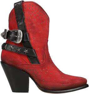 Corral Boots Женские ботинки Corral с заклепками в виде звезд, заостренным носком, повседневные, на высоком каблуке 3 дюйма и выше - красные