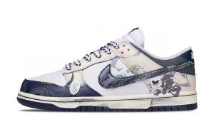 Nike Мужские низкие скейтборд-кепы Dunk Exquisite Horse, износостойкие, легкие и дышащие, сине-белый