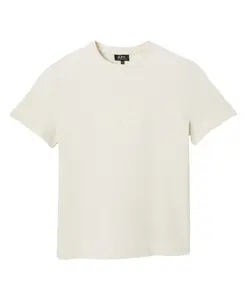 Хлопковая футболка с короткими рукавами и принтом на передней части. A.P.C., белый