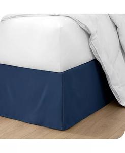 Приталенная 15-дюймовая плиссированная юбка-кровать California King Bare Home, синий