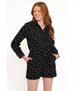 Женский комбинезон с длинными рукавами Niqui Petal and Pup, Black cream