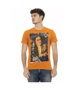 Мужская футболка из оранжевого хлопка Trussardi, оранжевый