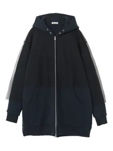 Худи на молнии со вставками из тюля Undercover, синий