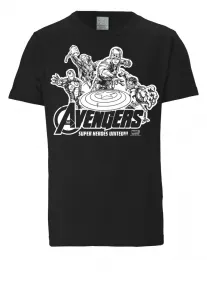 Футболка Logoshirt "Avengers - Marvel - Heroes United" с эффектным принтом, черный