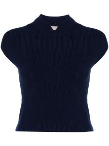 TWINSET трикотажный топ с логотипом, синий